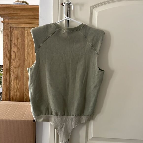 NEW Jonathan Simkhai Channing Terry sweatshirt sleeveless eucalyptus top - Picture 9 of 13
